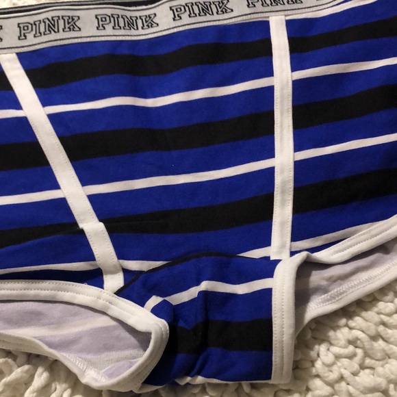 🚨B2G1 New PINK VICTORIA SECRETS Blue Black White Boycut Underwear Shorts - Picture 3 of 6